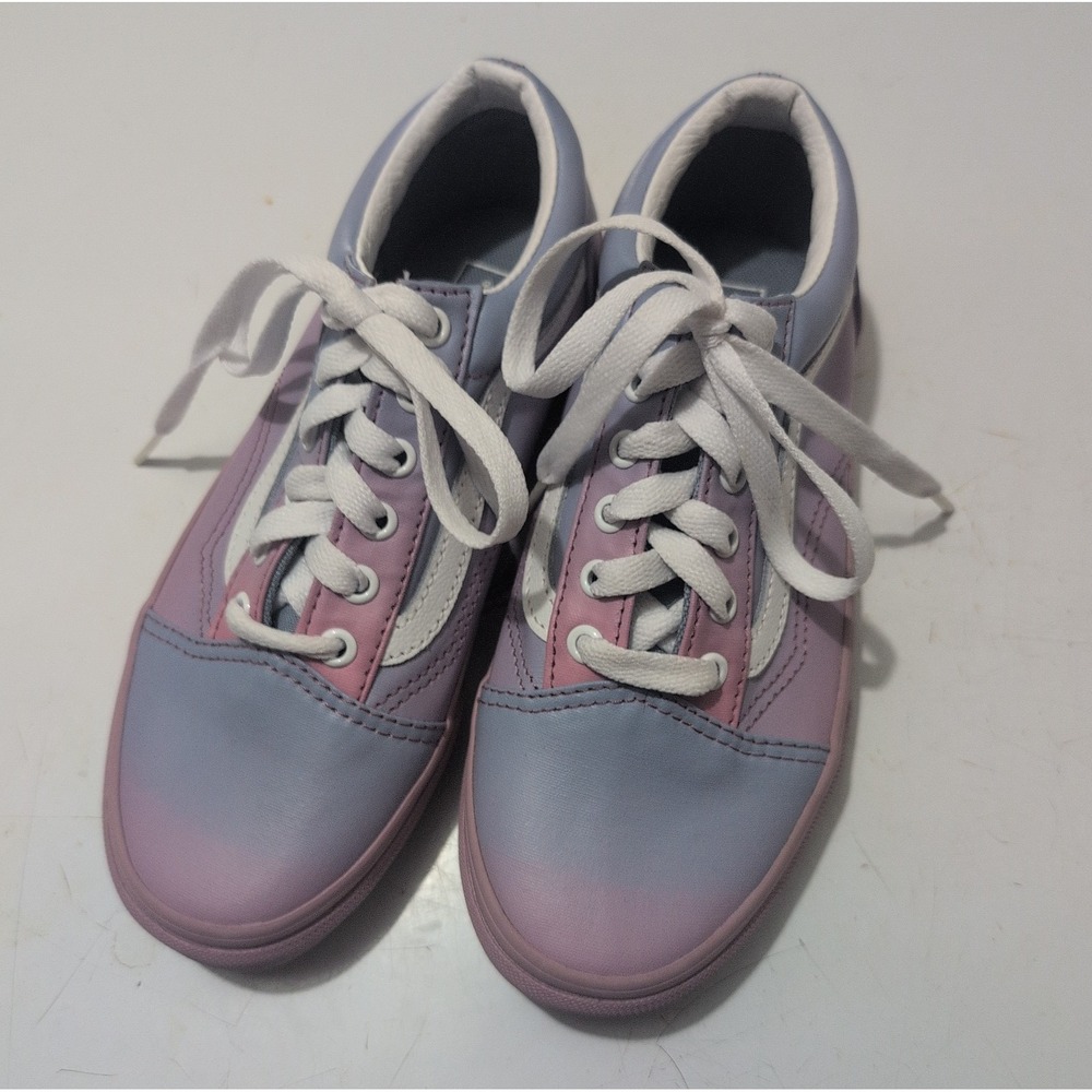 Vans Old Skool Ombre Sneakers Pink Purple Blue Stripe Lace Up Juniors 3